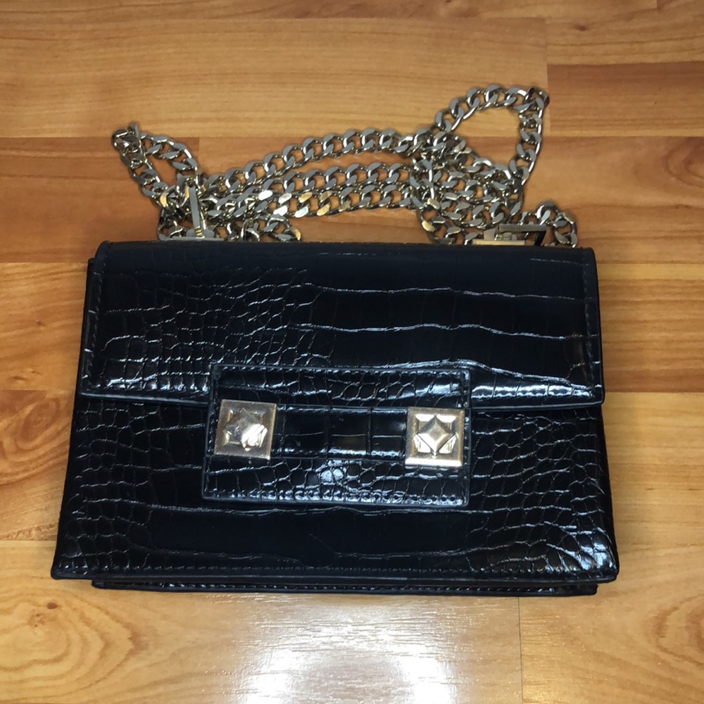 NWOT ZARA | Croc Embossed Synthetic Leather Purse - Picture 2 of 9